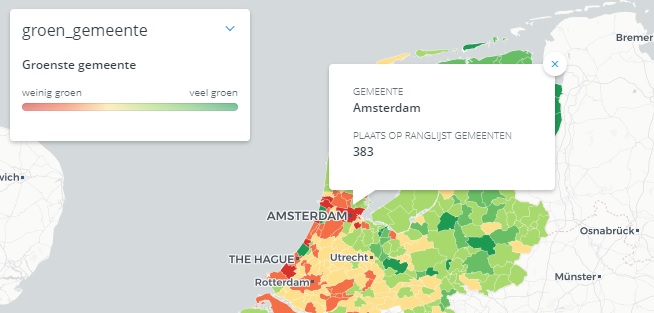 Amsterdam onderaan op lijst meest groene gemeenten